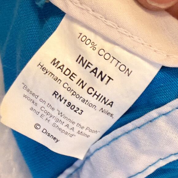 Vintage Winnie The Pooh Bear Infant Hat "P" Red Blue and Yellow Disney - Picture 3 of 7